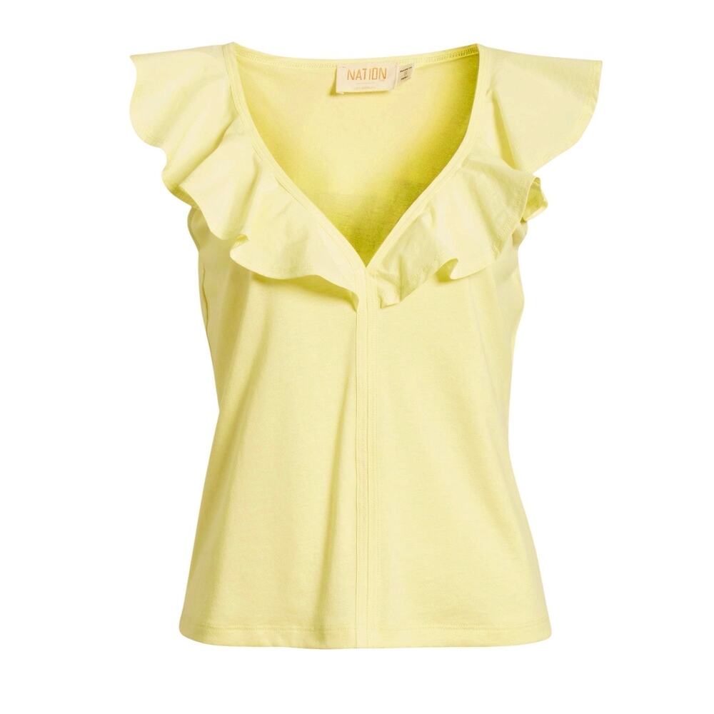 Nation LTD for Anthropologie Neah Sleeveless Flutter Tank in Nectar Yellow - LG